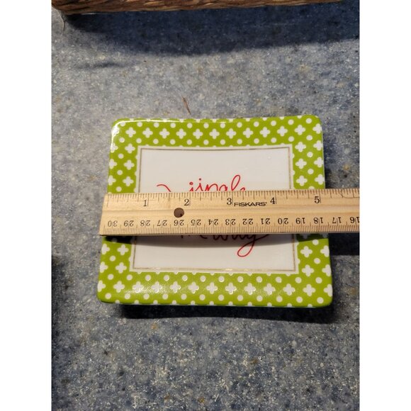 Stacy Claire Boyd For Two's Company 3pc Holiday Coasters 4.5" Square Ceramic - Picture 5 of 7